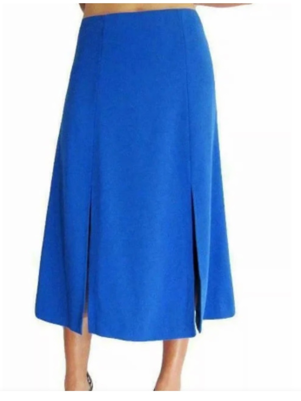 RALPH LAUREN Blue Slit Side Below Knee A Line Skirt Size 6
